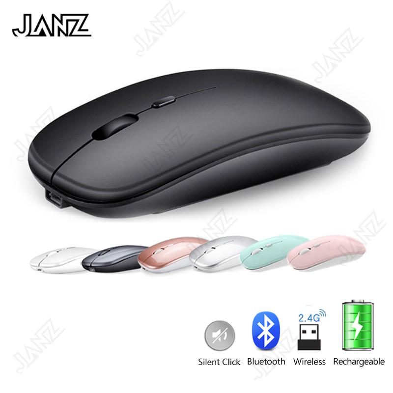 Wireless Mouse Bluetooth Mouse 2.4GHz Wireless Optical Rechargeable Wireless Mice Ultra-Thin Silent Mouse for PC/Laptop/Tablet
