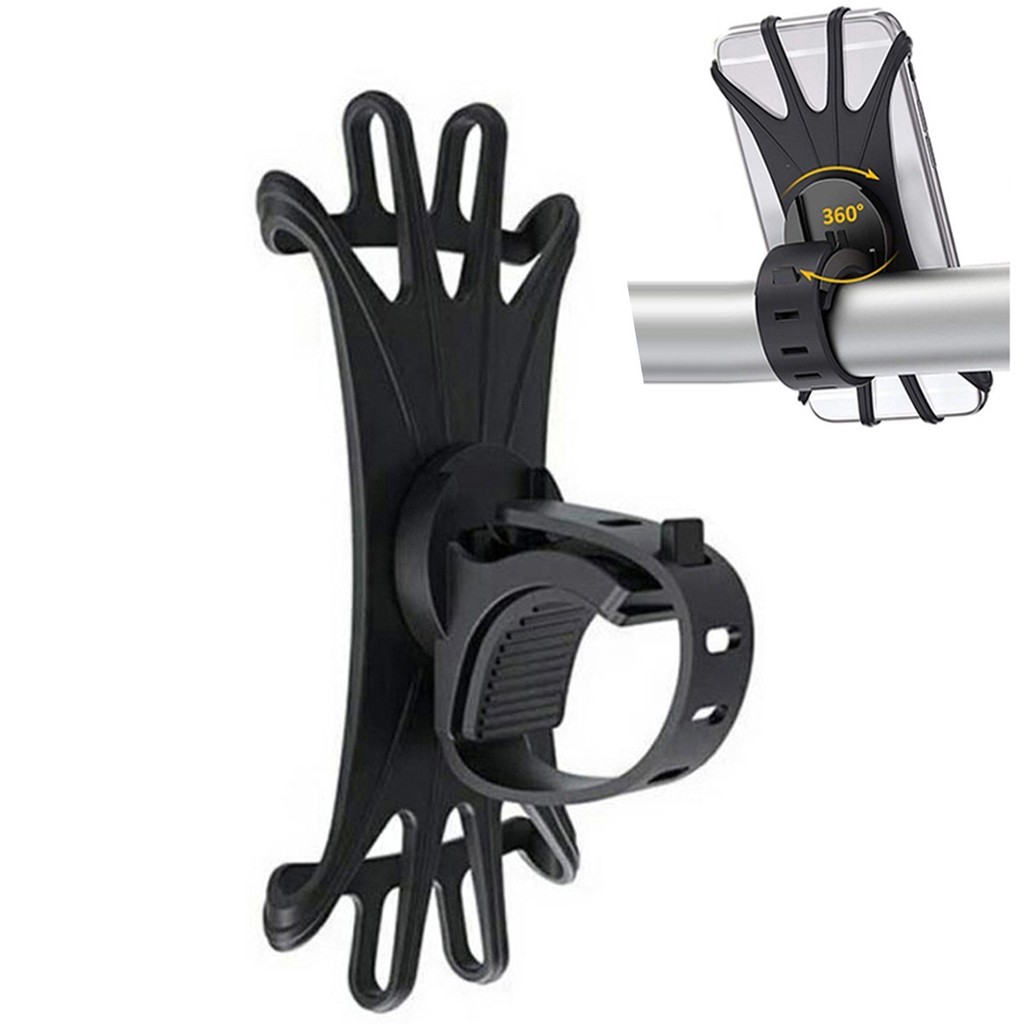 （Suitable for 5-6.5 inch mobile phones）1Pcs 360 Rotatable Silicone Bicycle Phone Holder Balance Car Motorcycle Stand Bracket GPS Support