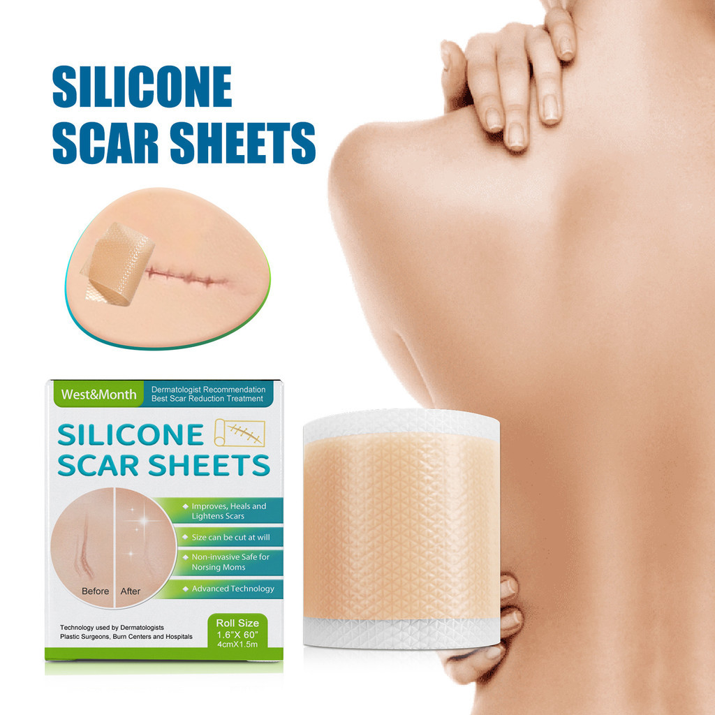 West&Month Silicone Scar Sheets Repair The Growth Lines Of Orange Peel Smooth Skin Beauty Care Patch Self-Adhesive Silicone Scar Tape