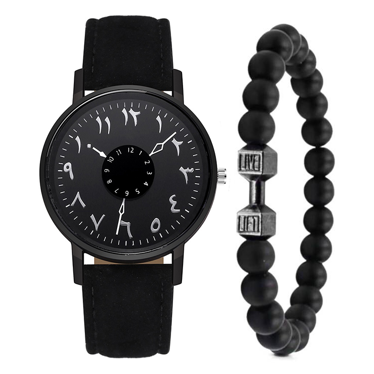 Men Watches Casual Women Matte Leather Rotation Dial Quartz Watch Unisex Watches