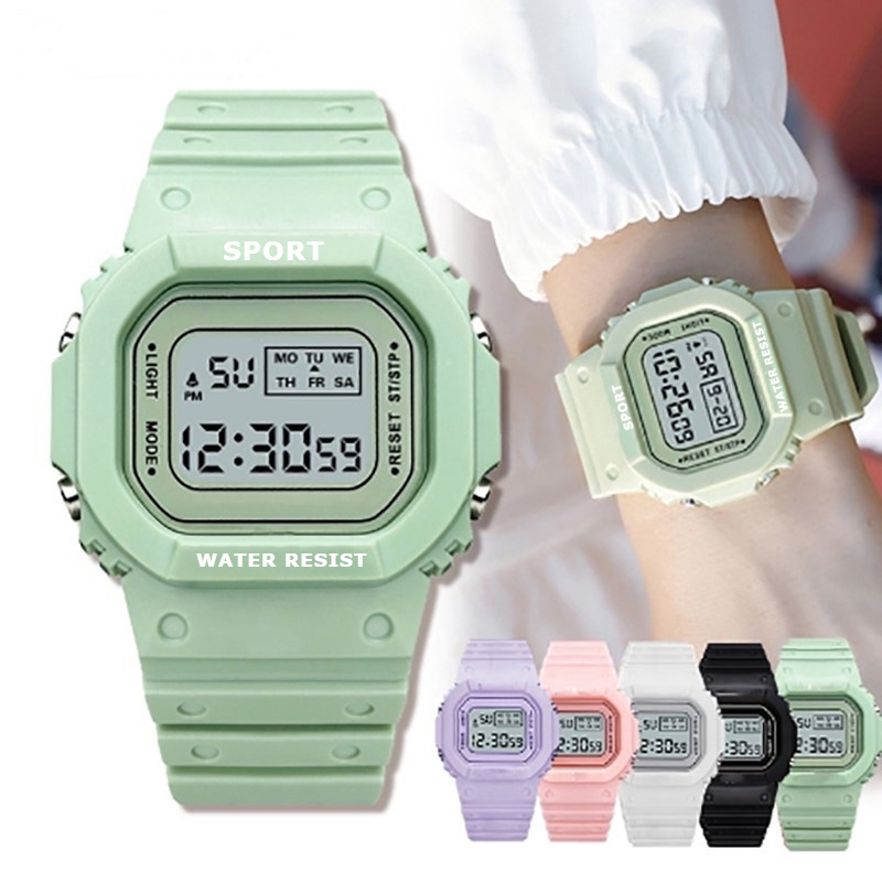 Led electronic watch with sports lights for men and women.