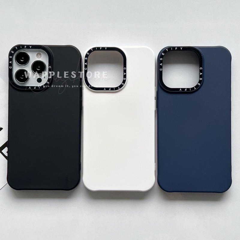 Silicone กำมะหยี่ Black /White /Deep Blue เคสซิลิโคนกำมะหยี่ เคสสีพึ้น เคสสำหรับรุ่น 78/SE20 - 14 14plus 14pro 14promax