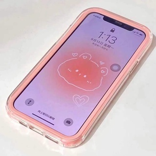 เคสซิลิโคนนุ่ม เคสใส เคสเหลี่ยมขอบถอดออกได้ อะครีลิคกันกระแทก กล้อง สีลูกกวาด สำหรับ7/8/XR /11/12/13 #024