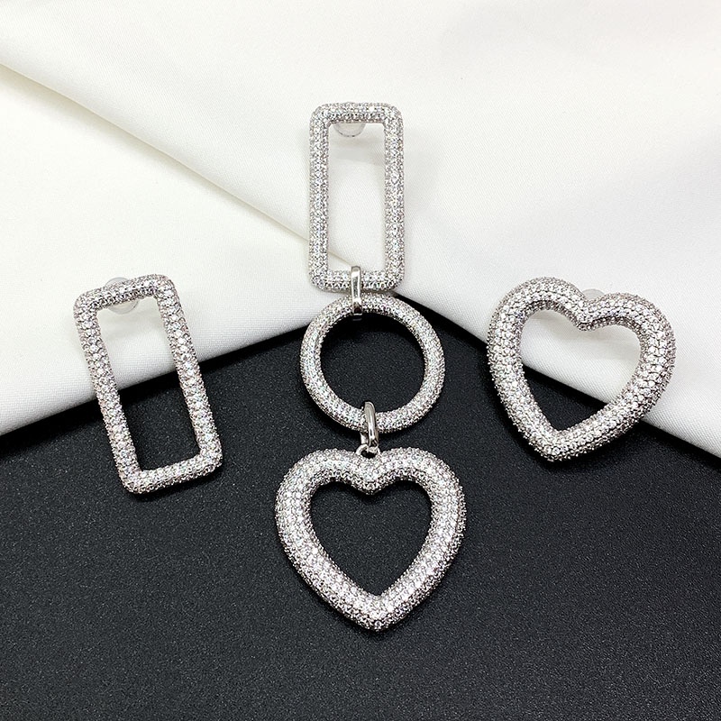 MonteCarlo APM 心形愛心耳環幾何方形圓形耳環ins冷淡風女潮小眾百搭耳飾新