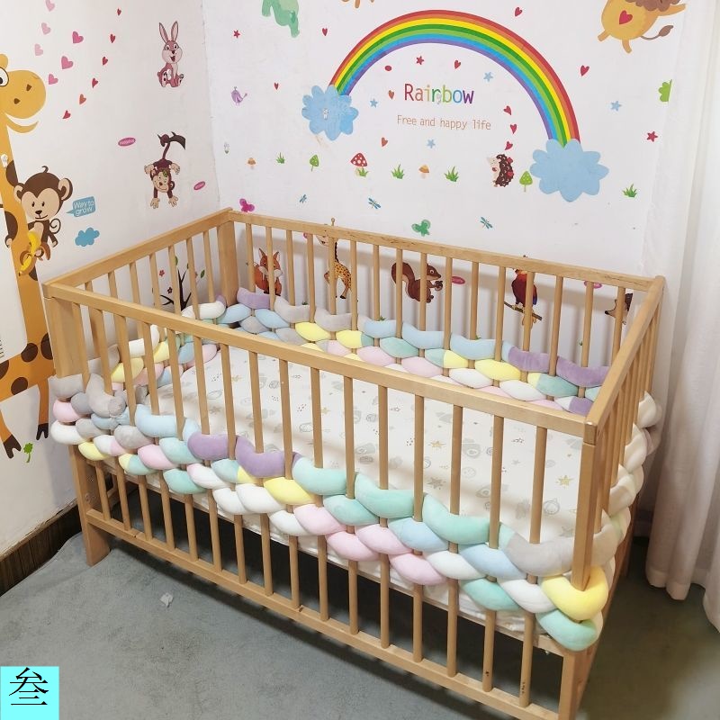 現貨現貨ins單股寶寶床邊防撞條防摔拼接防護欄圍擋嬰兒床床圍編織麻花辮