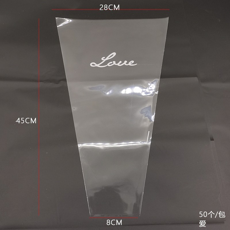 上口28cm透明英文(愛)50張,數量為機器秤重，實際數量可能略有誤差