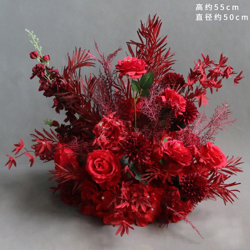 台灣現貨【紅色仿真主花系列】仿真玫瑰牡丹主花飽滿立體 花束主花新年春節喜慶花藝 櫥窗佈置拍攝道具 花藝材料 新年佈置