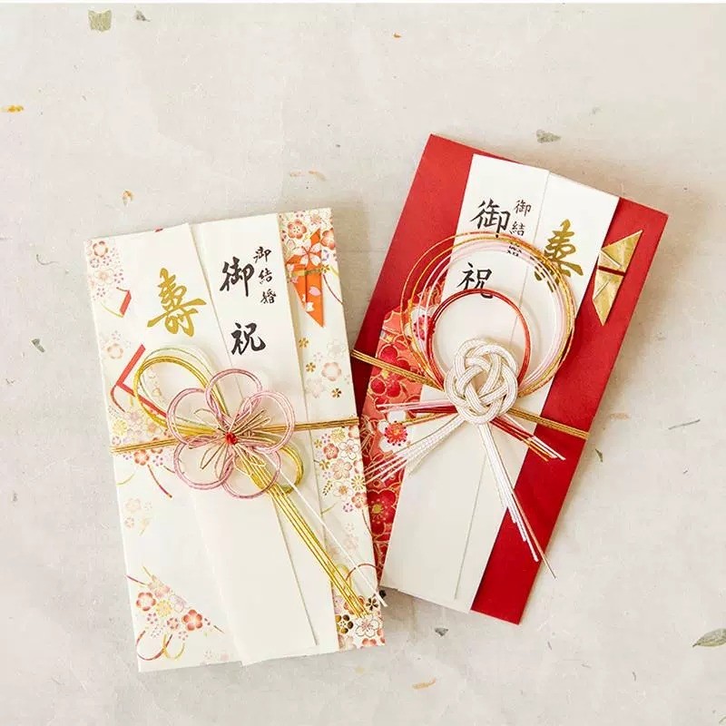 台灣現貨【日式水引祝儀袋】Mizuhiki水引結禮金袋 新年紅包袋 喜慶祝賀送禮包裝 淡路結同心結瑞鶴 包裝材料