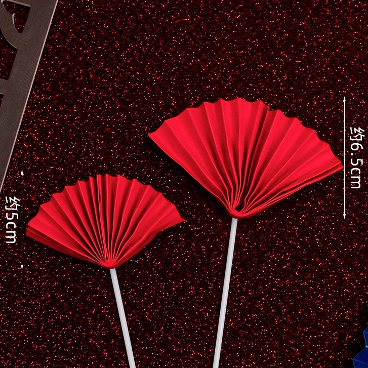 DIY插飾❰紅扇組❱(1組2入),每款的數量尺寸不同，煩請詳看選項
