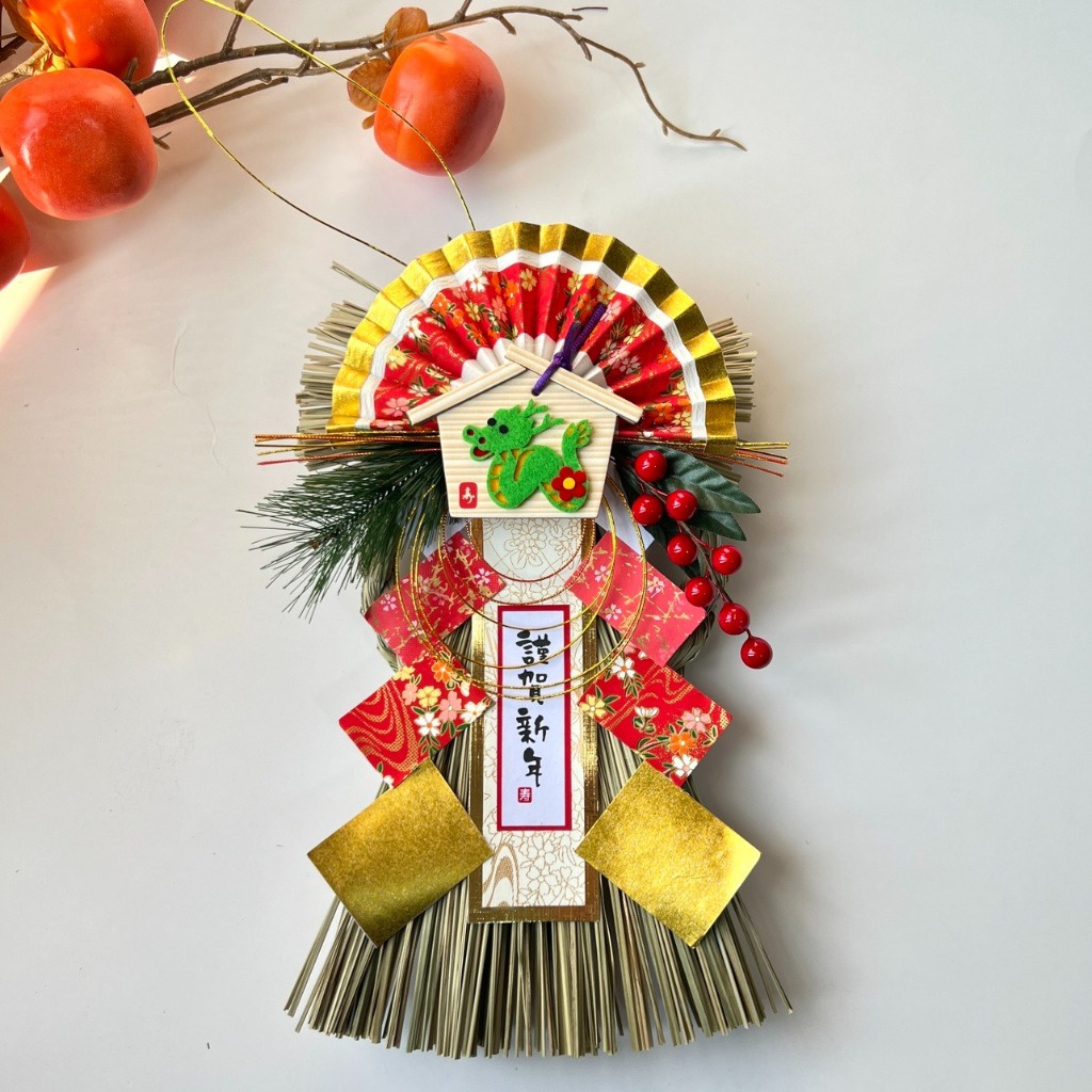 台灣現貨【日式生肖注連繩】正月祝連繩 水引繪扇迎春掛飾 玄關門口牆面裝飾 招福開運 (依選項/賣場規格為準) 新年佈置 
