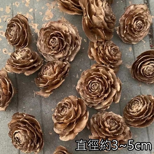金色木玫瑰(2朵),本頁面僅花頭不帶桿