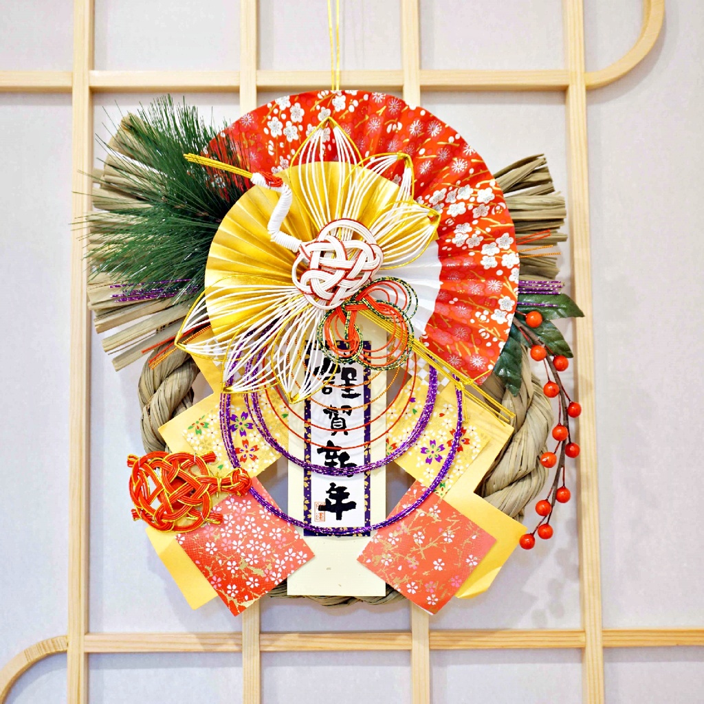 台灣現貨【日式水引注連繩】迎春門飾開運招福 玄關掛飾 新年佈置 日本風裝飾款式 DIY材料包 手作材料