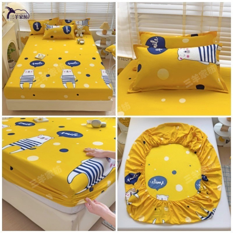 ?工厂直销?亲肤舒柔棉床包 水洗棉床单 双人/双人加大床单 双人床罩 单人床单 双人被单 薄床单 床垫保护套 枕头套