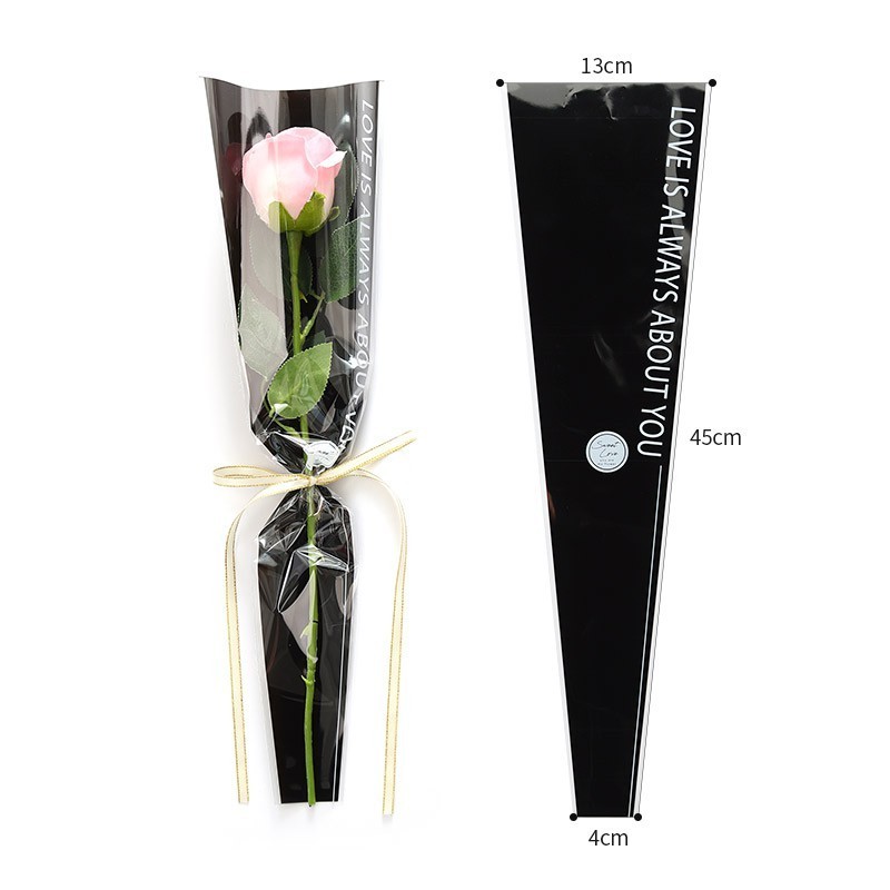 台灣現貨【OPP花束包裝袋花套】三角袋直筒花套霧面透明英文皇冠 多款顏色 送禮包裝花店耗材 約20-95張