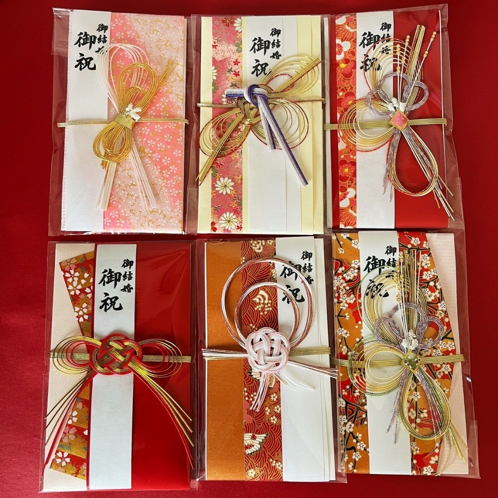 台灣現貨【日式水引祝儀袋】Mizuhiki水引結禮金袋 新年紅包袋 喜慶祝賀送禮包裝 淡路結同心結瑞鶴 包裝材料