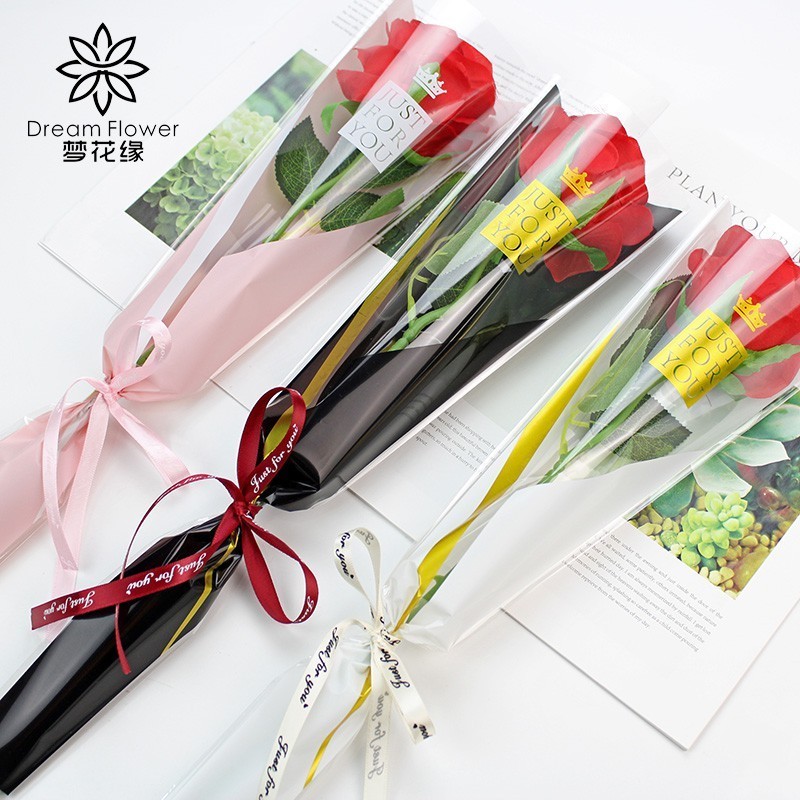 台灣現貨【OPP花束包裝袋花套】三角袋直筒花套霧面透明英文皇冠 多款顏色 送禮包裝花店耗材 約20-95張