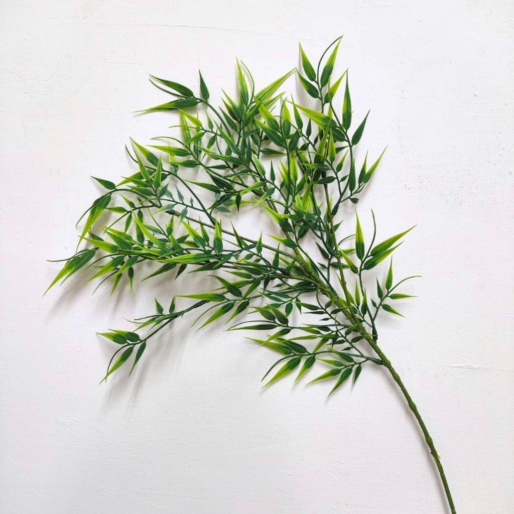 台灣現貨【仿真竹葉配葉系列】熊貓竹長枝竹葉加密竹葉 中式插花新年佈置 盆栽花器配材 櫥窗餐廳造景 花藝材料