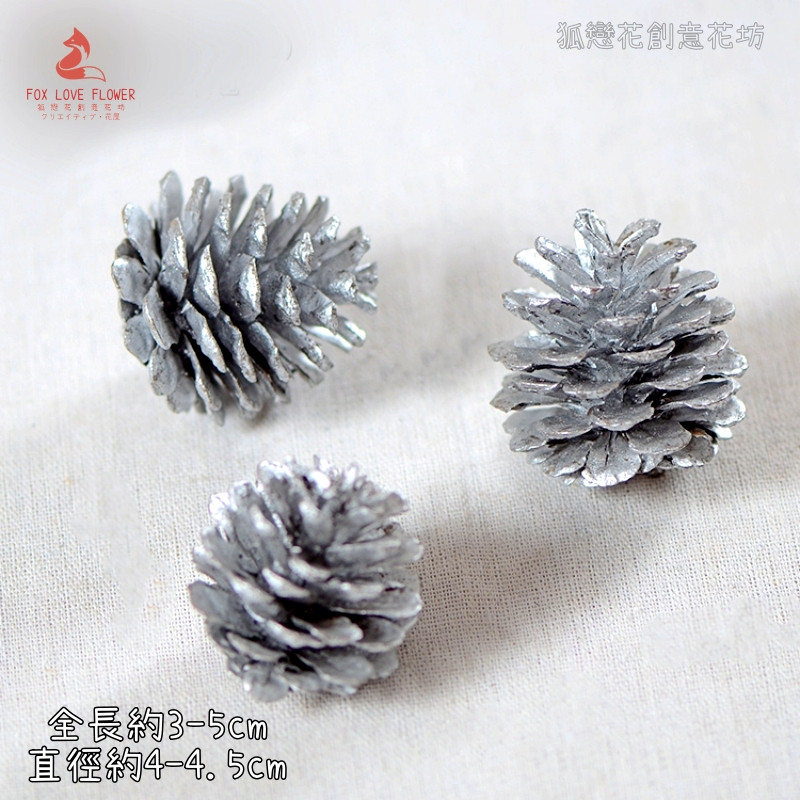 (銀色)小馬尾松果(3顆),🦊~賣場商品眾多，歡迎參觀選購~🦊