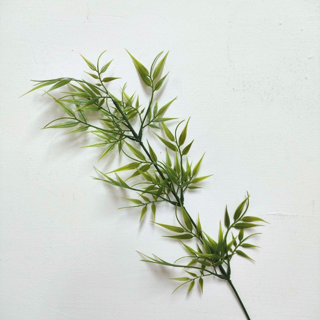 台灣現貨【仿真竹葉配葉系列】熊貓竹長枝竹葉加密竹葉 中式插花新年佈置 盆栽花器配材 櫥窗餐廳造景 花藝材料