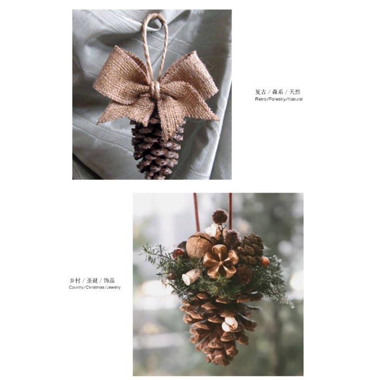 台灣現貨【乾燥松果果實】馬尾松雲杉松自然素材 花藝手作配材 花圈盆栽 原色金銀雪色 多款尺寸 聖誕佈置 花藝材料 花圈藤