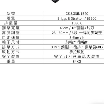 ELEMAX本田台灣經銷旗下品牌 MAX POWER 美國BS500引擎 手推自走割草機 商品圖片 2