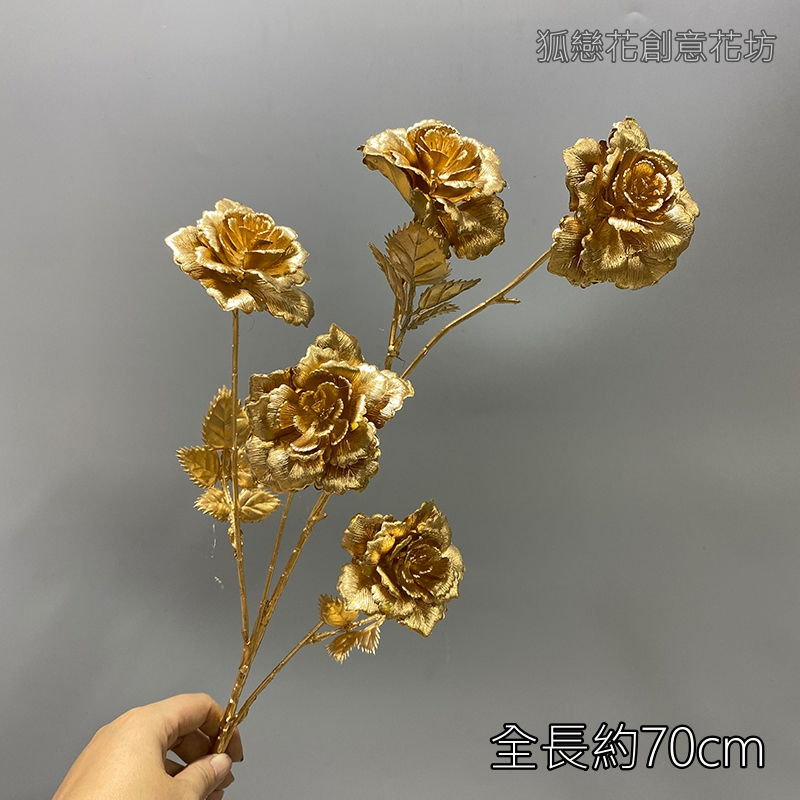 (金漆)五頭富貴玫瑰,🦊~賣場商品眾多，歡迎參觀選購~🦊