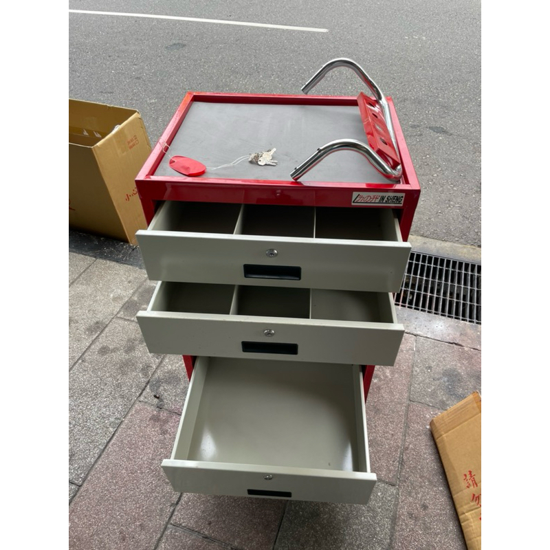 LS-601工具車內隔隔層 工具箱車 推車 五金工具收納 三抽屜工具車 機車維修間必備 商品圖片 2
