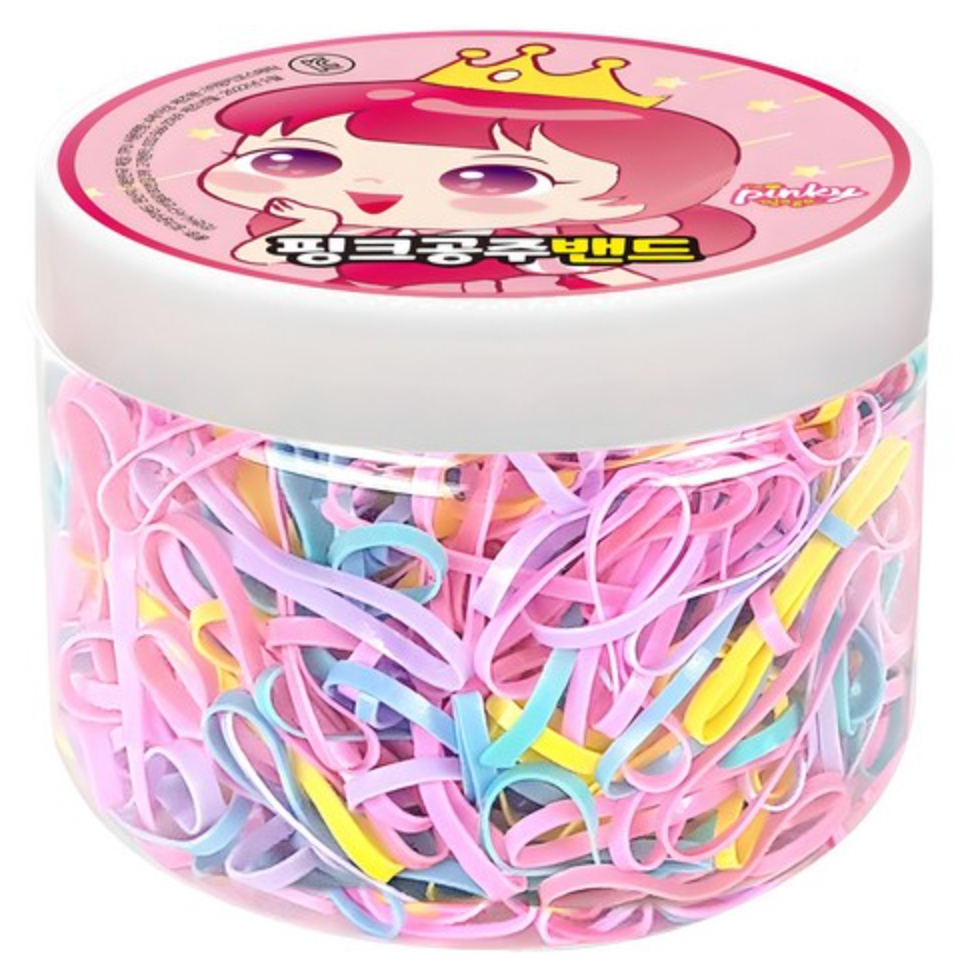 韓國 PINKY 兒童髮圈（黑色/彩色/混色/透明）罐裝