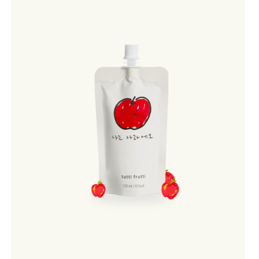 韓國 Tutti Frutti 100%微笑果汁（蘋果汁120mL/石榴汁100mL）袋裝