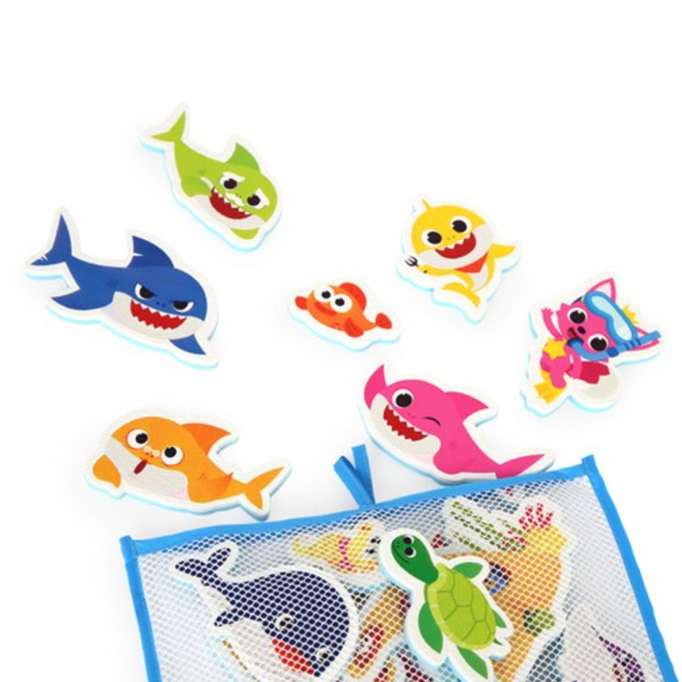鯊魚寶寶 碰碰狐 洗澡貼紙玩具（海底世界/恐龍）23片+收納袋