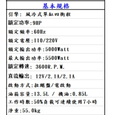 SHIN KOMI變頻發電機SK-D6000I電啟動110/220四行程停電露營擺攤 商品圖片 6