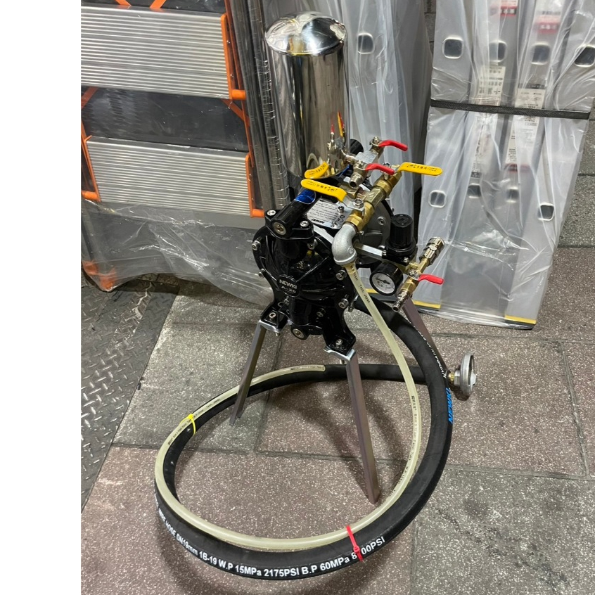 附發票 6分大流量氣動隔膜 四腳仔氣動噴漆 送漆機 噴漆用 可噴較稠塗料 氣動雙隔膜 雙隔膜泵浦 幫浦 商品圖片 2