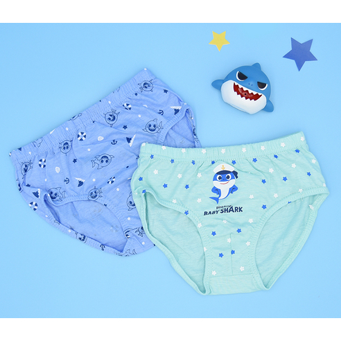 韓國 BABY&I 男童 Baby Shark 印花三角內褲 5入