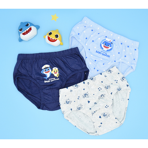 韓國 BABY&I 男童 Baby Shark 印花三角內褲 5入