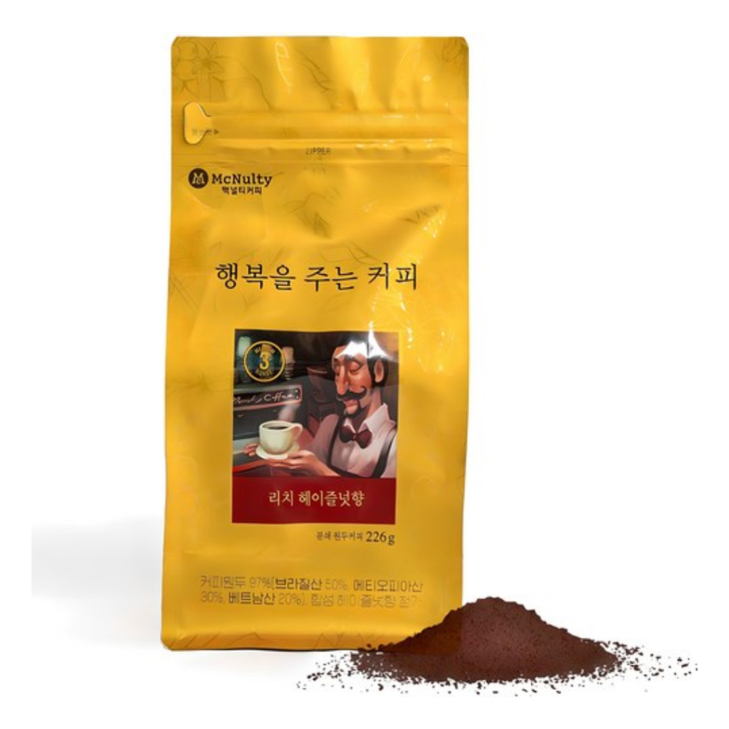韓國 McNulty 讓人幸福的咖啡 (牙買加藍山綜合/巴西濃郁榛果) 226g