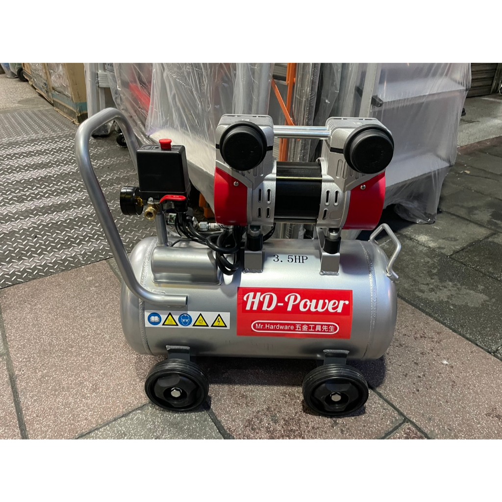 台北工具 雙缸3.5HP 25公升 輕量鋁合金 快速型無油靜音空壓機  空氣壓縮機 可木工 噴漆修補 商品圖片 4