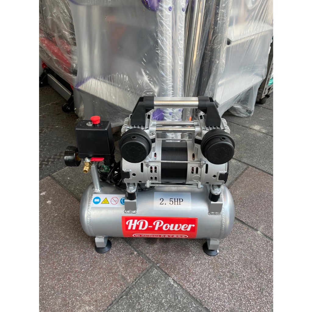 台北工具 雙缸2.5HP 10公升 輕量鋁合金 快速型無油靜音空壓機  空氣壓縮機 可木工 噴漆修補 商品圖片 4