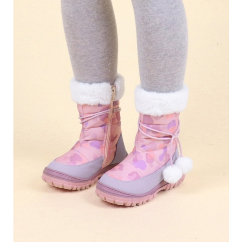 韓國 PaperPlanesKids 女童內刷毛靴 粉色19cm