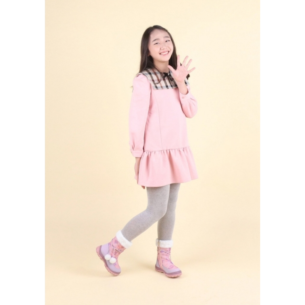 韓國 PaperPlanesKids 女童內刷毛靴 粉色19cm