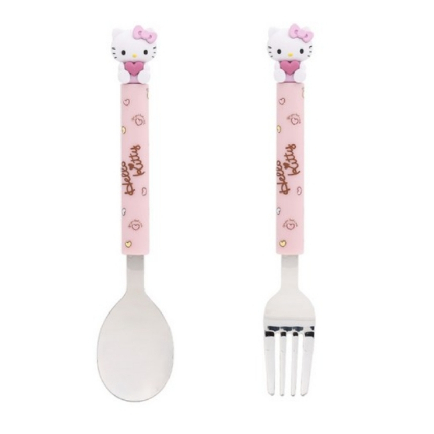 韓國製 LiLFANT 三麗鷗 Hello Kit 兒童立體匙叉組