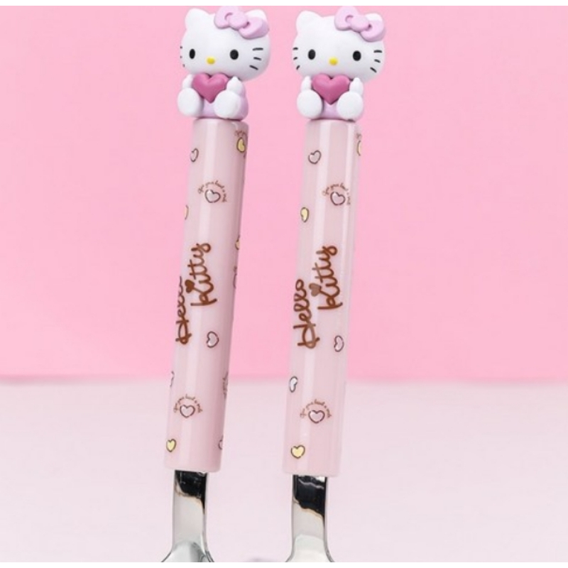 韓國製 LiLFANT 三麗鷗 Hello Kit 兒童立體匙叉組
