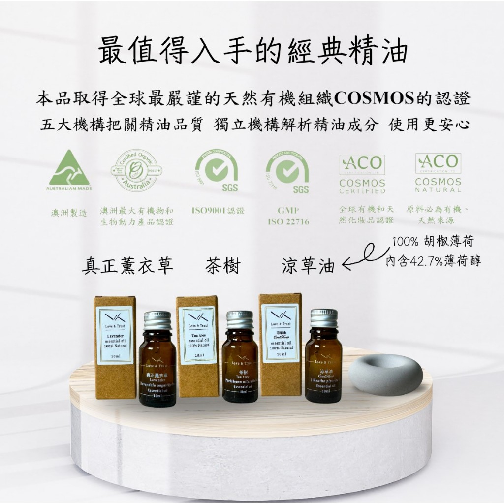 萊恩翠絲 精油 薰衣草 涼草油 茶樹 10ML 芳香精油 水溶性精油 擴香石精油 香薰精油 買1瓶送擴香石｜繁華中西藥局