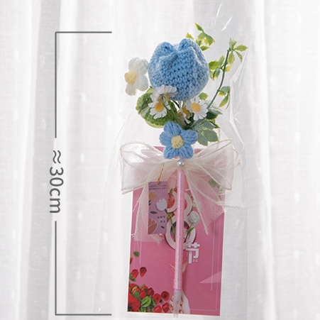 30cm花束筆郁金香-藍色