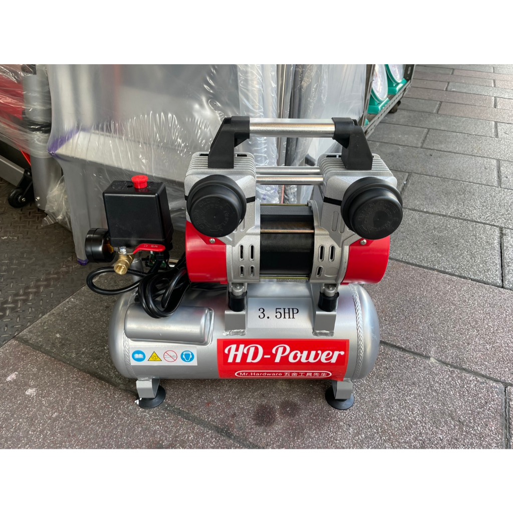 台北工具 雙缸3.5HP 10公升 輕量鋁合金 快速型無油靜音空壓機  空氣壓縮機 可木工 噴漆修補 商品圖片 4