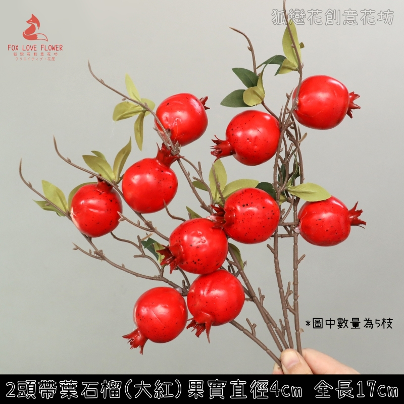 2頭帶葉紅石榴(1枝),🦊~賣場商品眾多，歡迎參觀選購~🦊