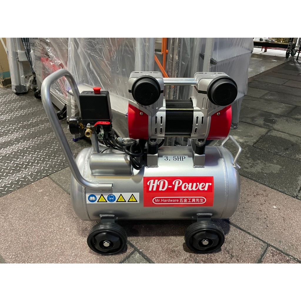 台北工具 雙缸3.5HP 25公升 輕量鋁合金 快速型無油靜音空壓機  空氣壓縮機 可木工 噴漆修補 商品圖片 5