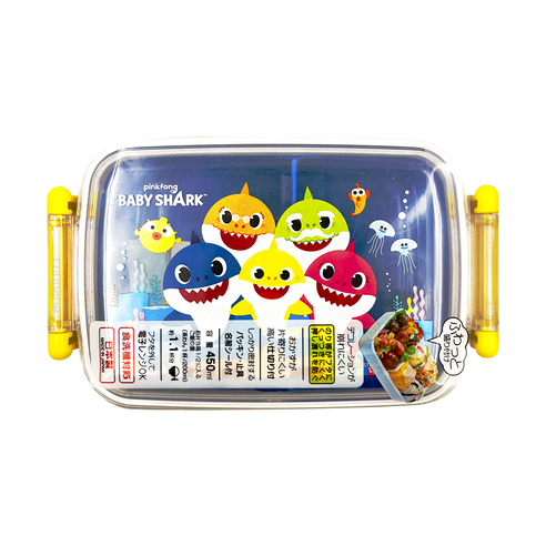 日本 Skater 鯊魚寶寶 銀離子 分格方形便當盒 450ml