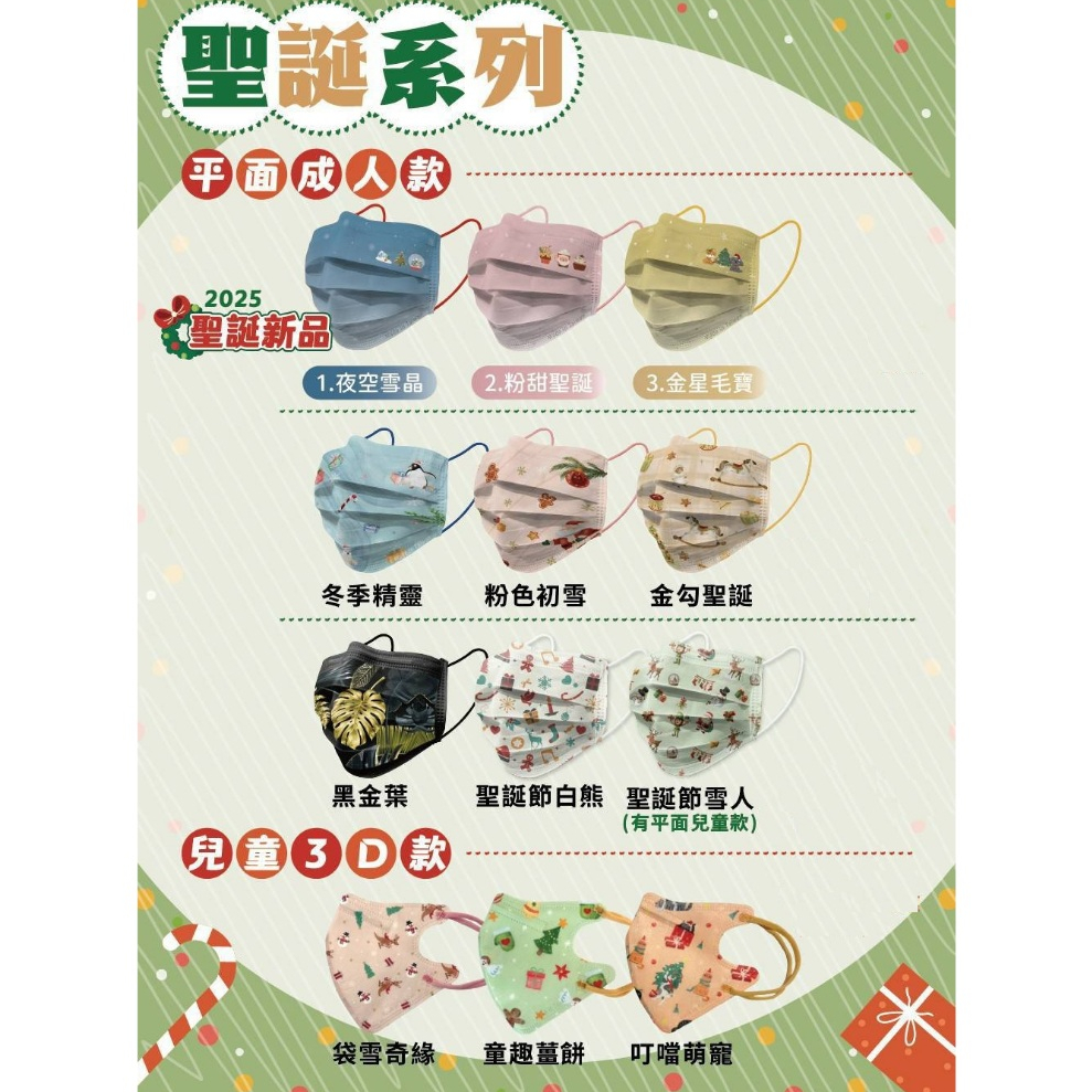 昌明 成人 兒童 聖誕節口罩 醫療口罩 醫用口罩 平面口罩 3D立體口罩 30入 20入 MD 雙鋼印 台灣製造