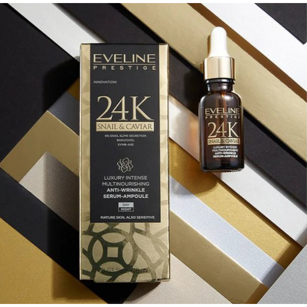 波蘭 Eveline Cosmetics 頂奢 24K蝸牛魚子醬 全效修護精華液 18ml