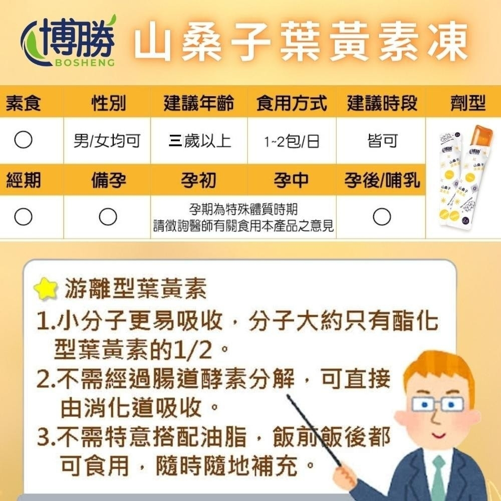 博勝生醫 山桑子葉黃凍 20g 10條/盒